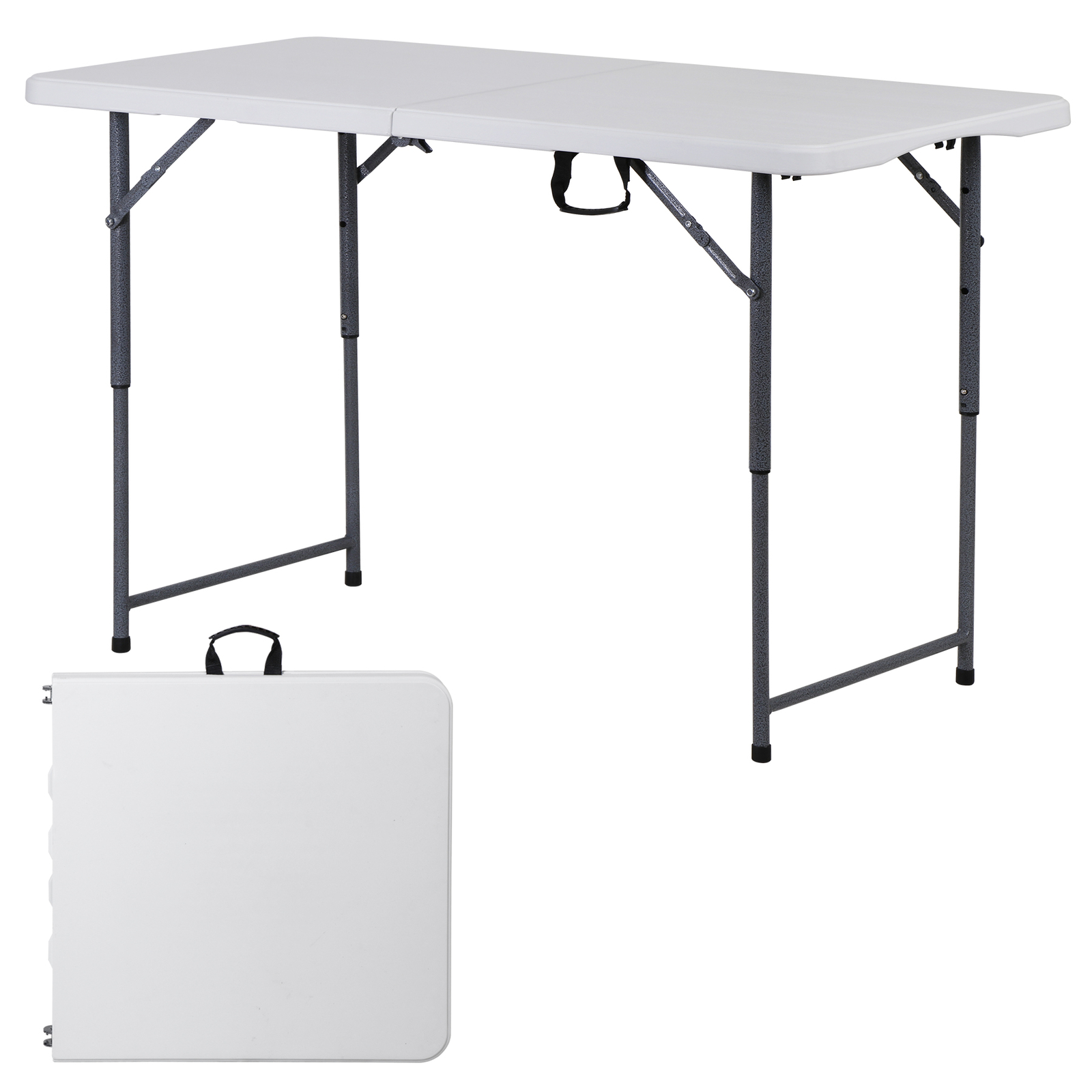 4ft Folding Table Indoor & Outdoor Heavy Duty Portable Table Utility Table White