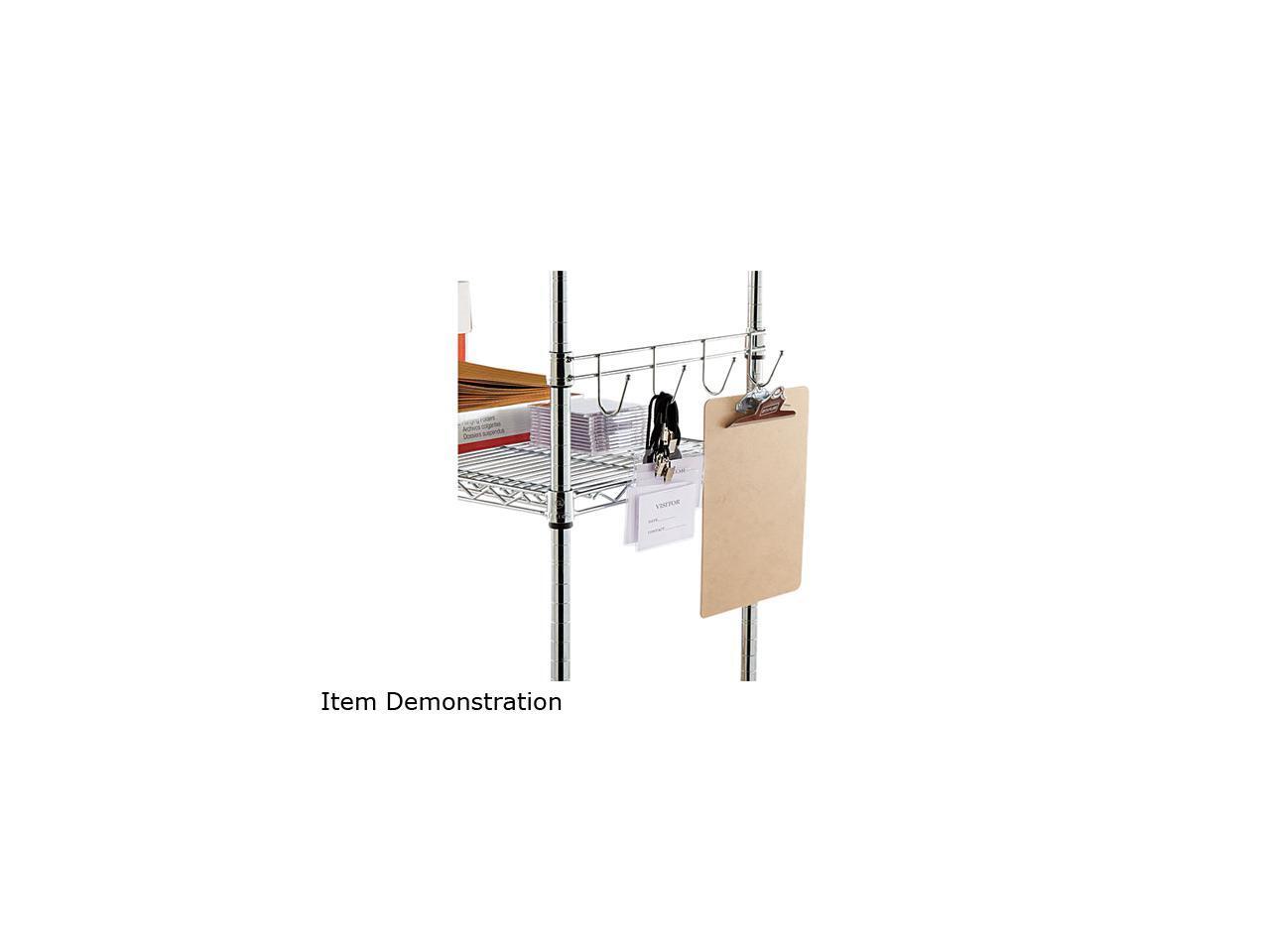 Alera SW59HB418SR Hook Bars For Wire Shelving, 4 Hooks, 18" Deep, Silver, 2 Bars
