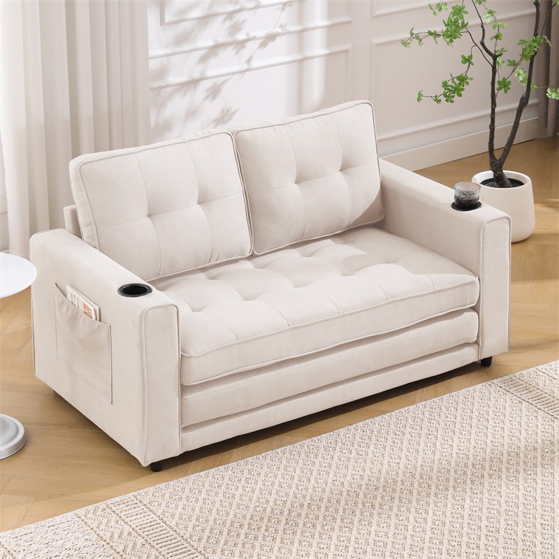 3-in-1 Fold Sofa Convertible Futon Pull Out Sofa Bed Sleeper Chair Loveseat
