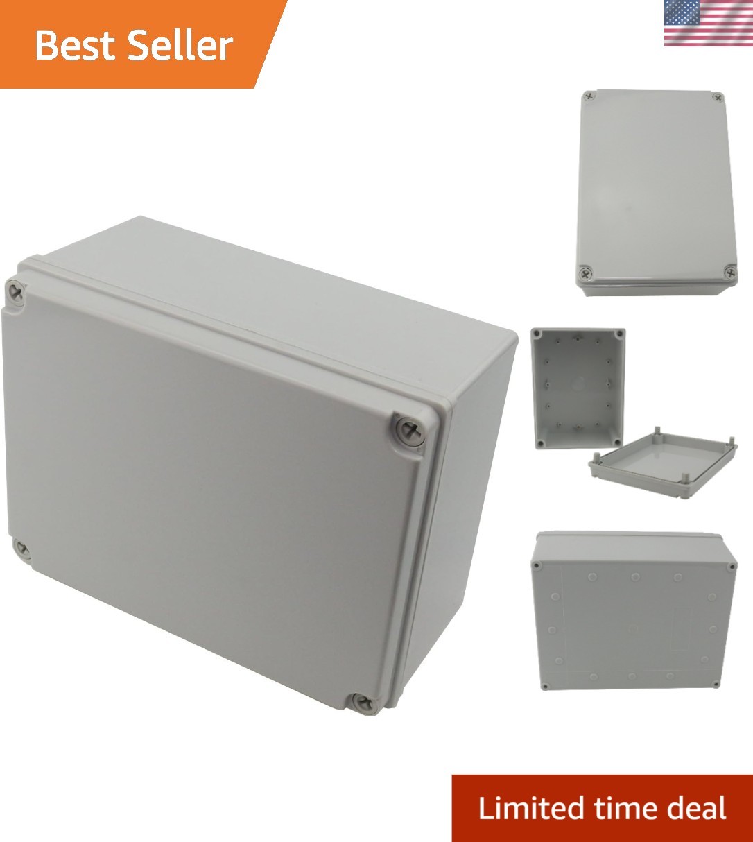 Durable 8x6x4 Plastic Junction Box | Easy Screw-in Installation for Protection