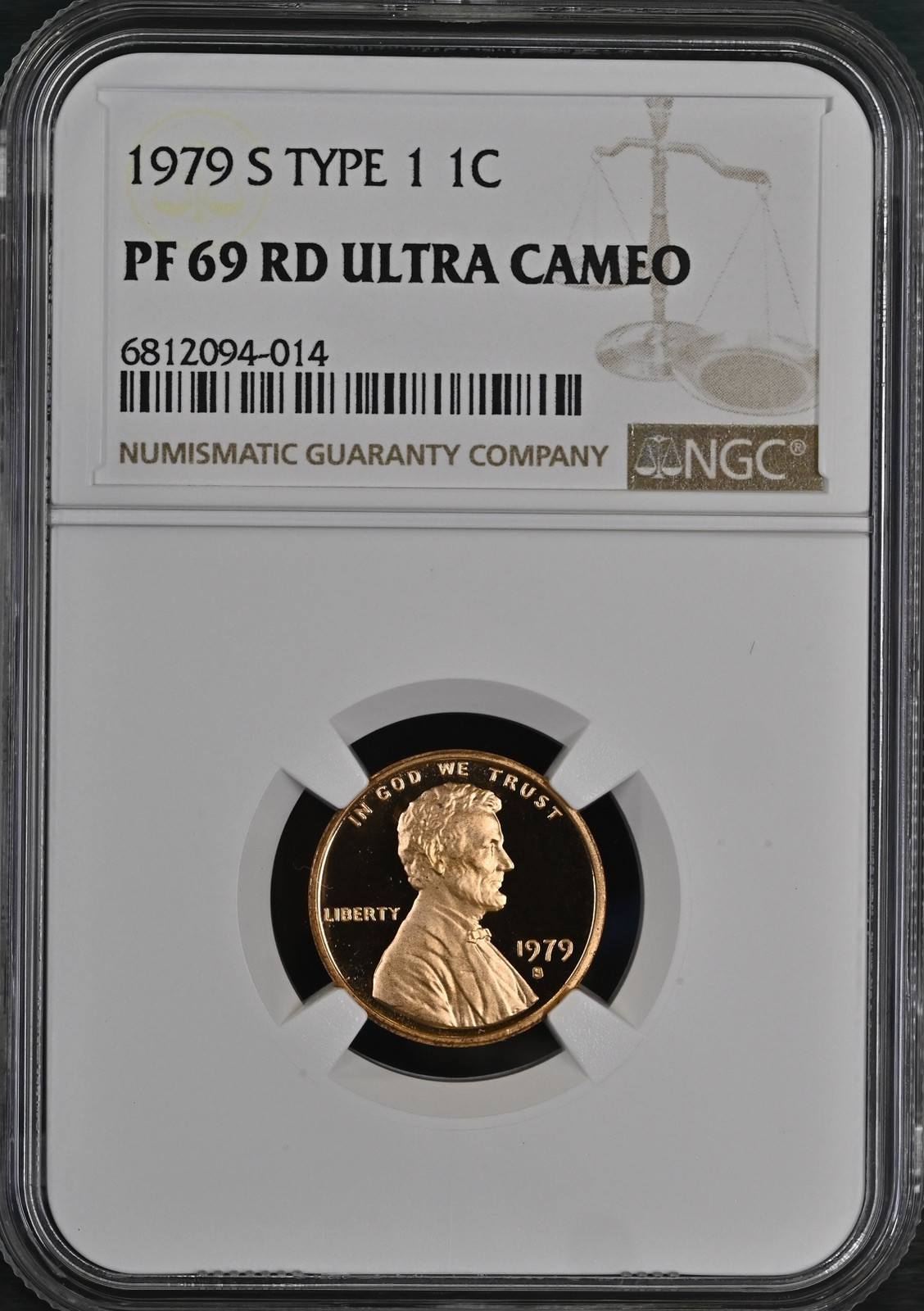 1979 S Type 1 Lincoln Memorial 1¢ PF 69 RD Ultra Cameo