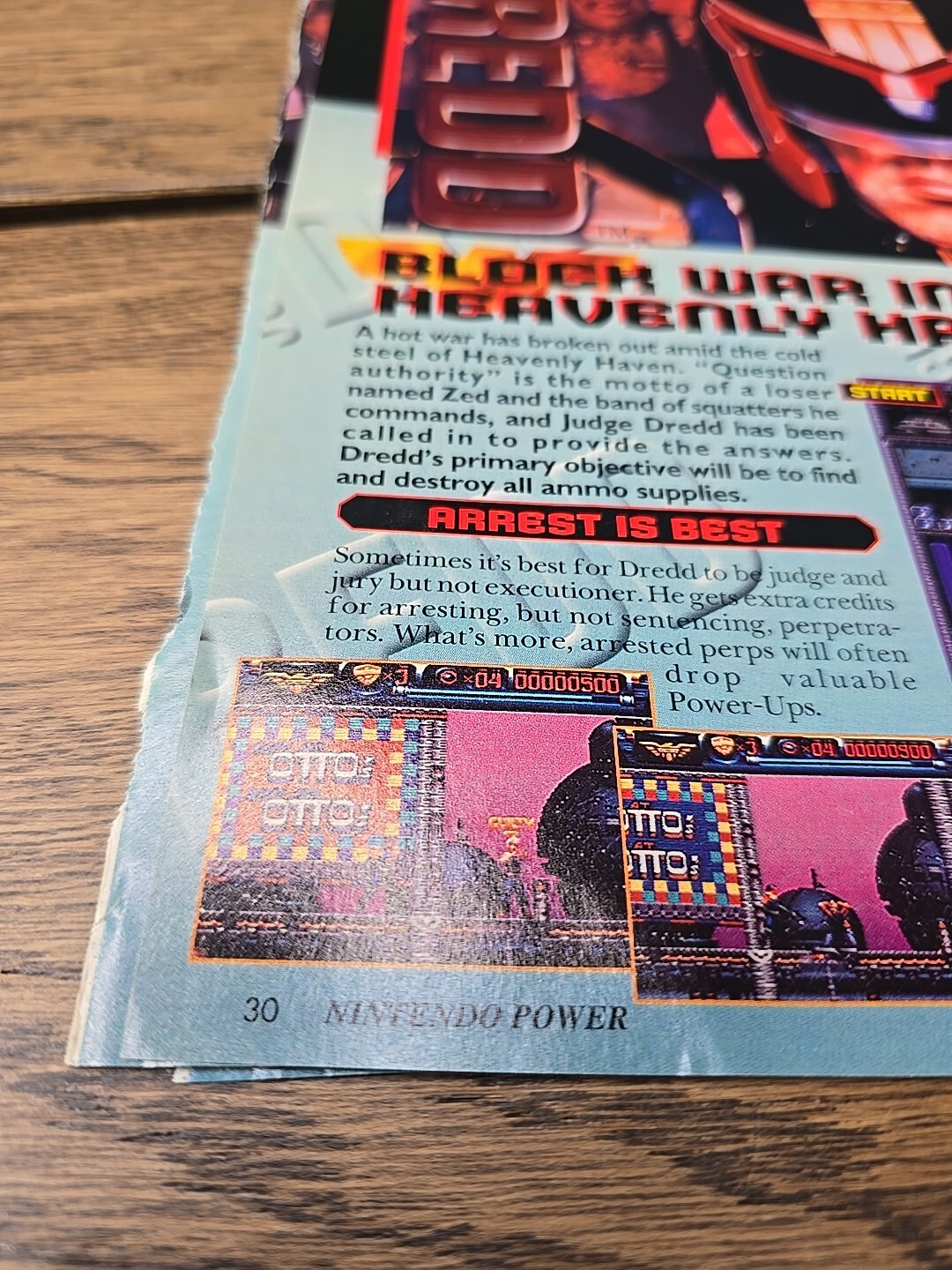 Judge Dredd Nintendo Power Magazine Guide Pullout Cheat Sheets Cut Outs Vintage