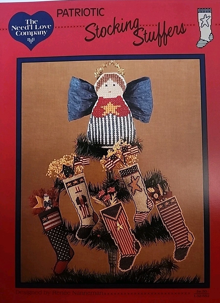 The Needle Company Patriotic Stocking Stuffers Cross Stitch Chart Design