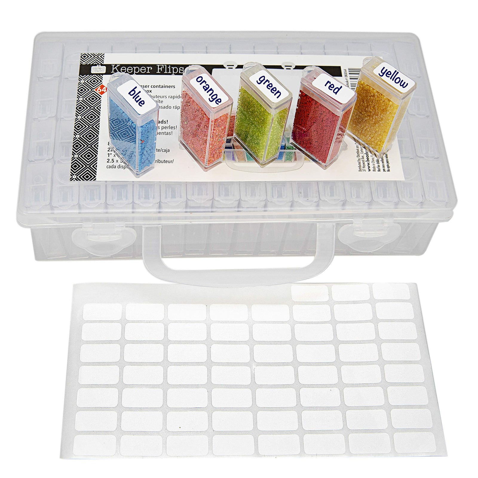Personality Case - Clear Storage Carrying Case 8.5 x 5 inches - and 64 flip t...