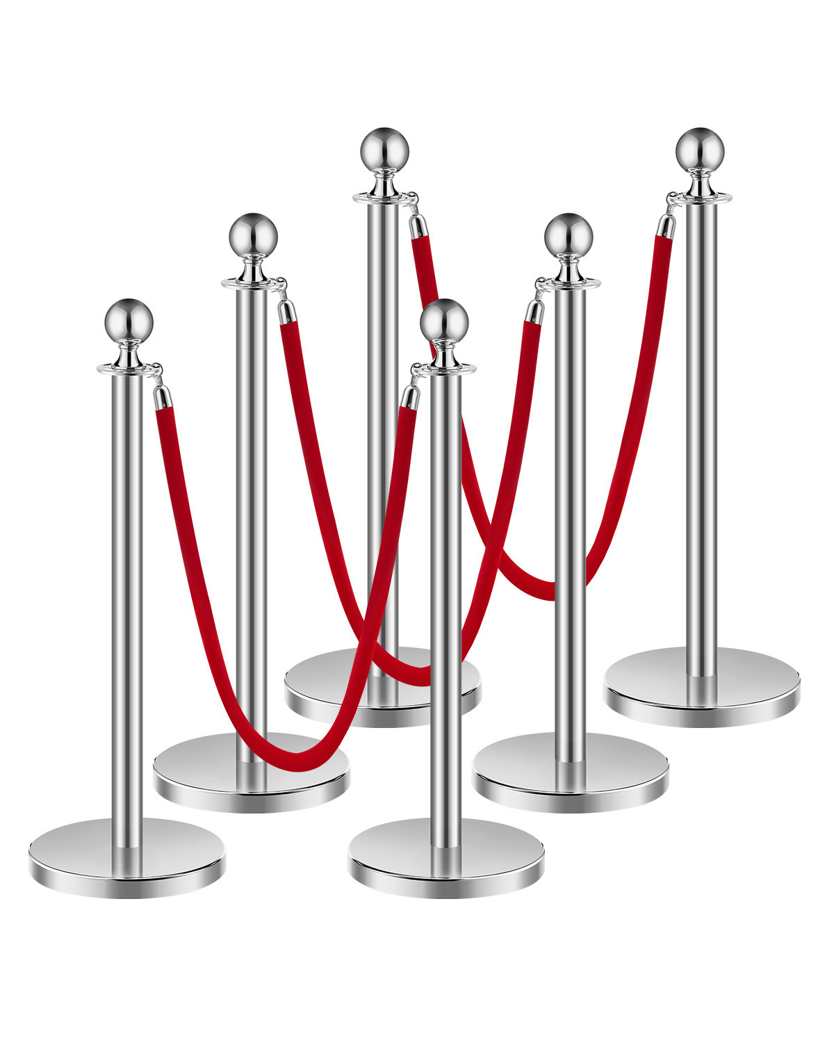 Uimoso 6Pcs Stanchion Posts Crowd Control Queue Barrier Sand Injection Base