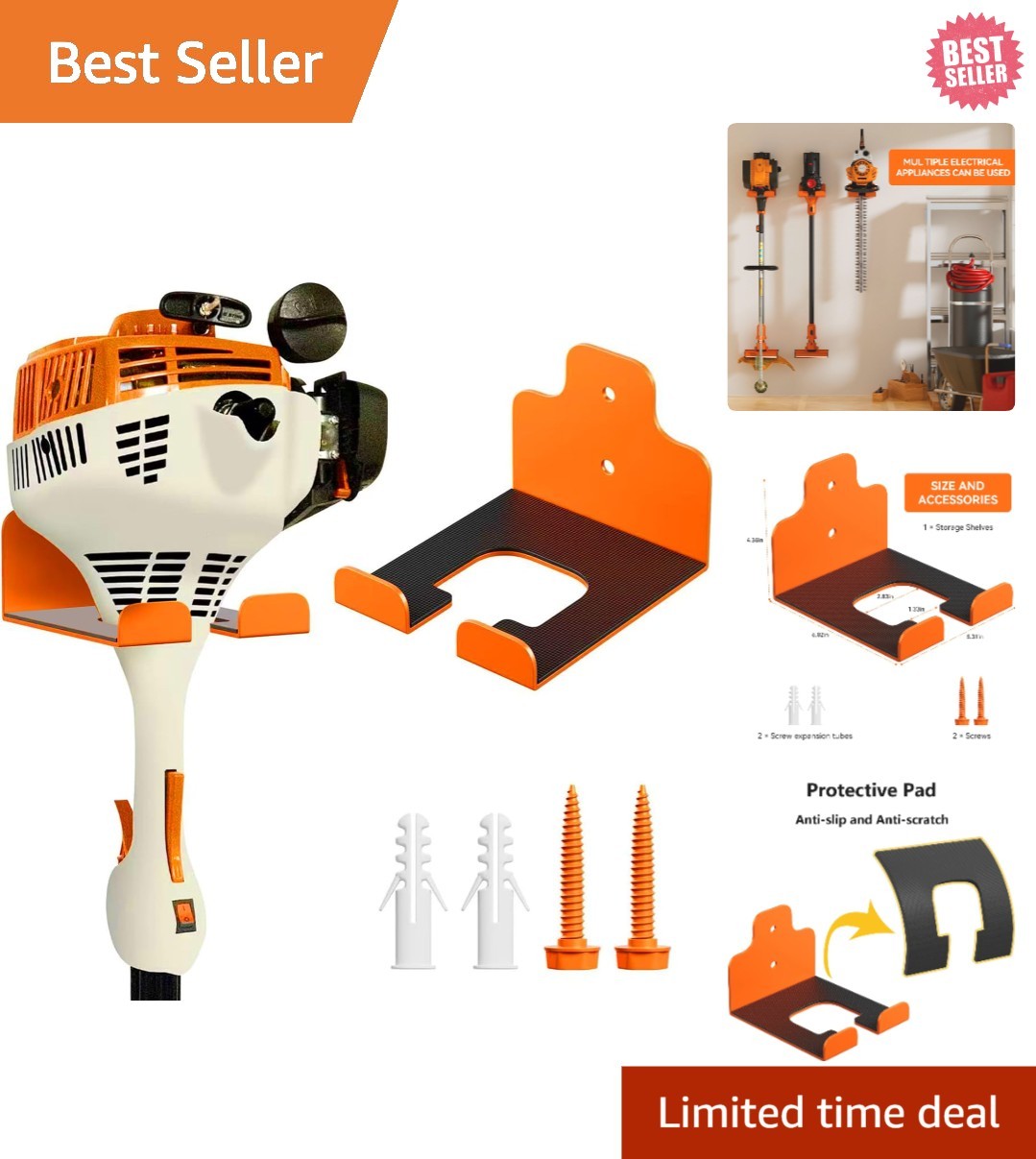 Versatile Indoor/Outdoor Tool Storage Rack - Durable Wall Hanger Organizer