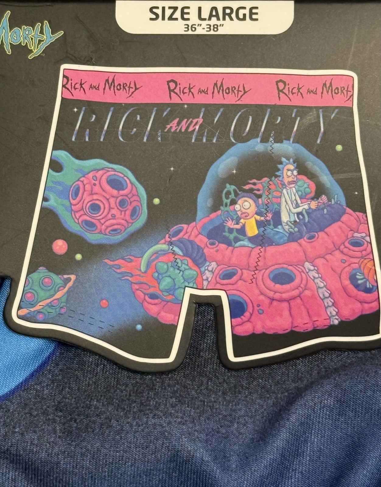 MENS RICK AND MORTY BOXER BRIEF SIZE Large (36-38)
