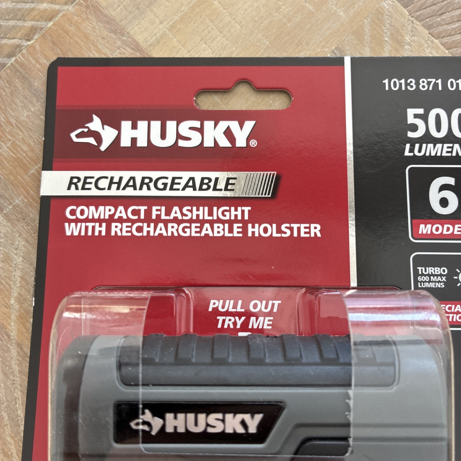 Husky 500 Lumens LED Compact Flashlight W/ Rechargeable Holster, 6 Modes USB-C