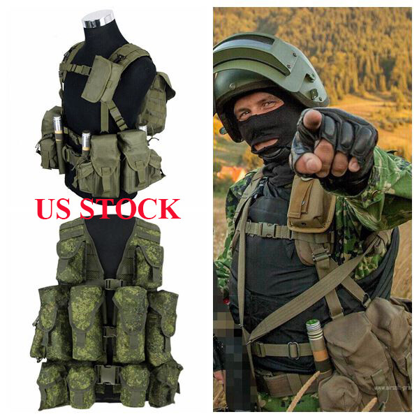 IN US!!! 6sh117 Russian Tactical Vest Modular Bags Combat Equipment Replica Vest