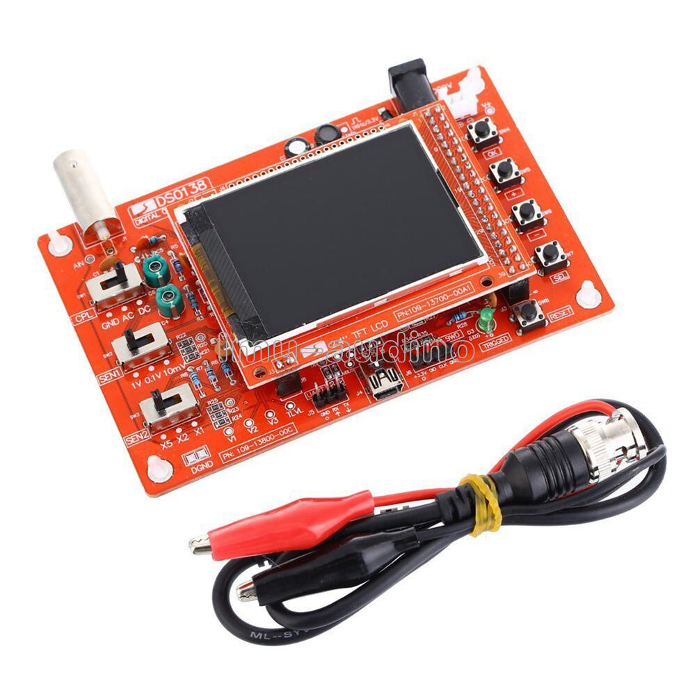 DSO138 2.4" TFT Digital Oscilloscope 1Msps + Probe Analog Bandwidth Welded