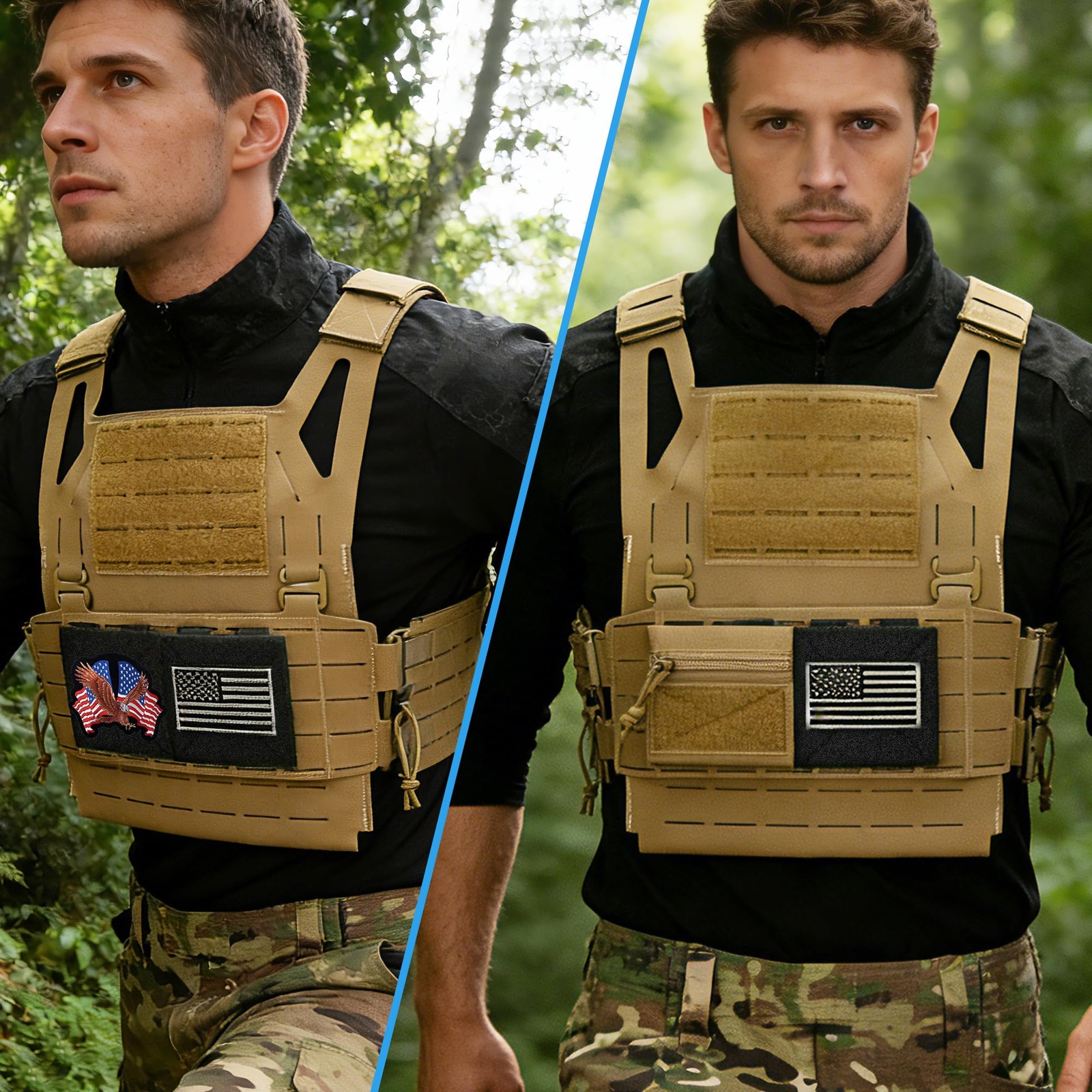 Molle Patch Panel,Hook&Loop Adapter Panel for Patch Badges,Tactical Molle Hook a