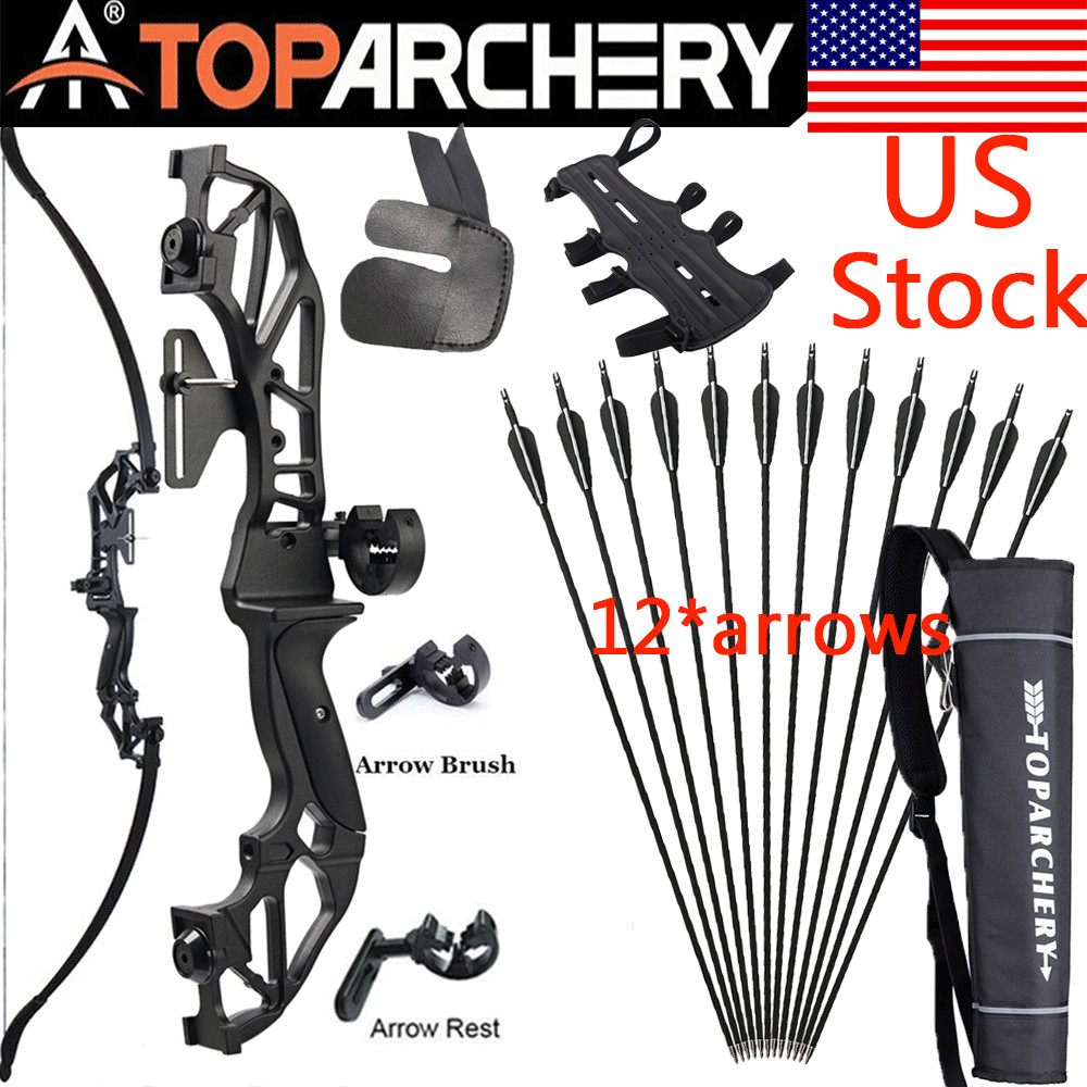 53" Archery Recurve Bow 20-55lbs Takedown Hunting Bow Target Shooting Practice