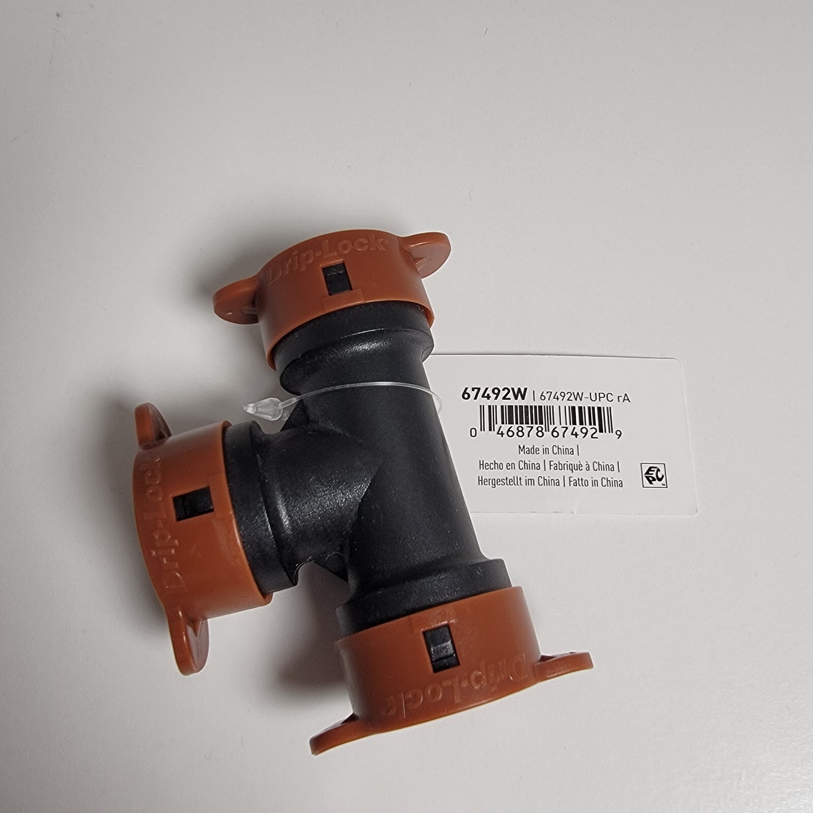 Orbit 67492 Drip-Lock Push-Fit Tee for Connecting 1/2" Distribution Tubing