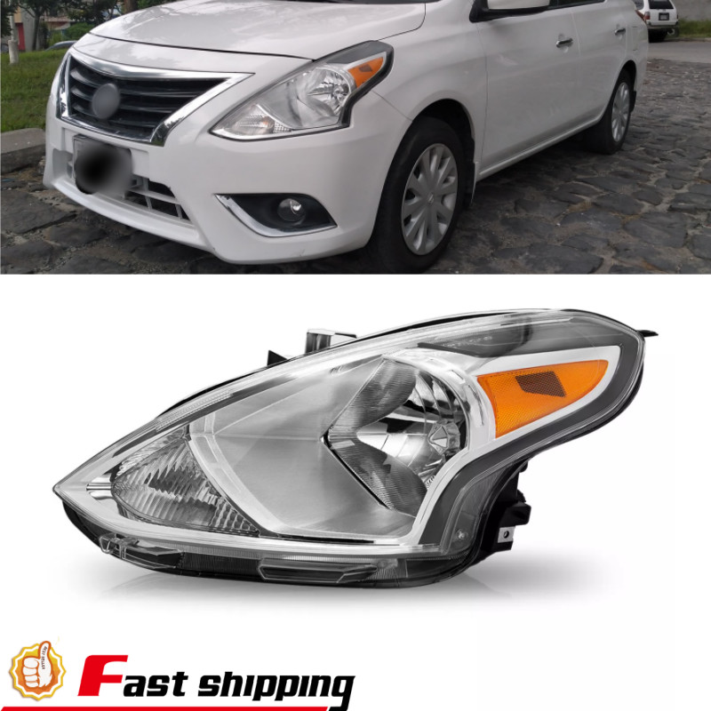 Headlight Assembly For 2015-2019 Nissan Versa 4DR Left Driver Halogen Headlamp