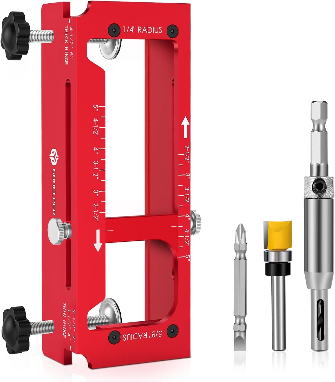 Door Hinge Jig, Aluminum Alloy Door Hinge Template Kit Router Adjustable Mortise