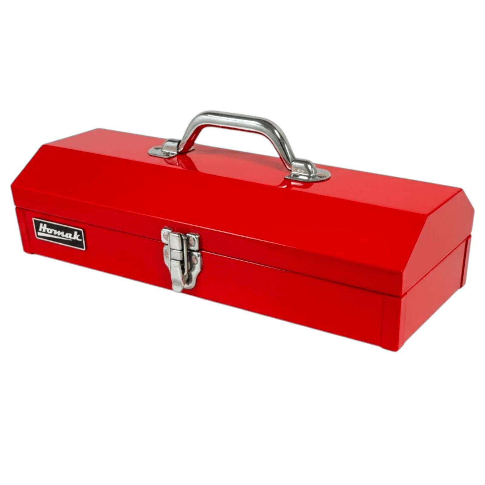 Homak Tool Box, 16" Portable Steel Small Tool Box with Metal Latch Closure