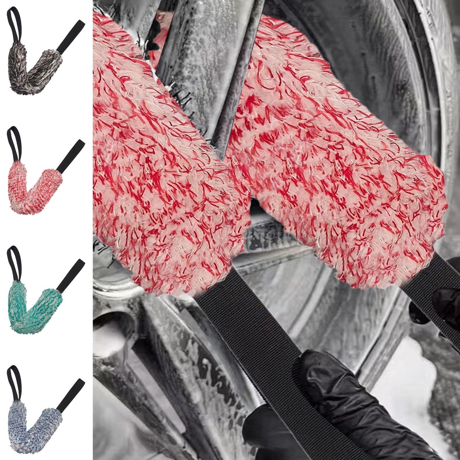 Long Wheel Brush Car Bendable Wash Towel Cleaning Brush Tire Car Drying Towel