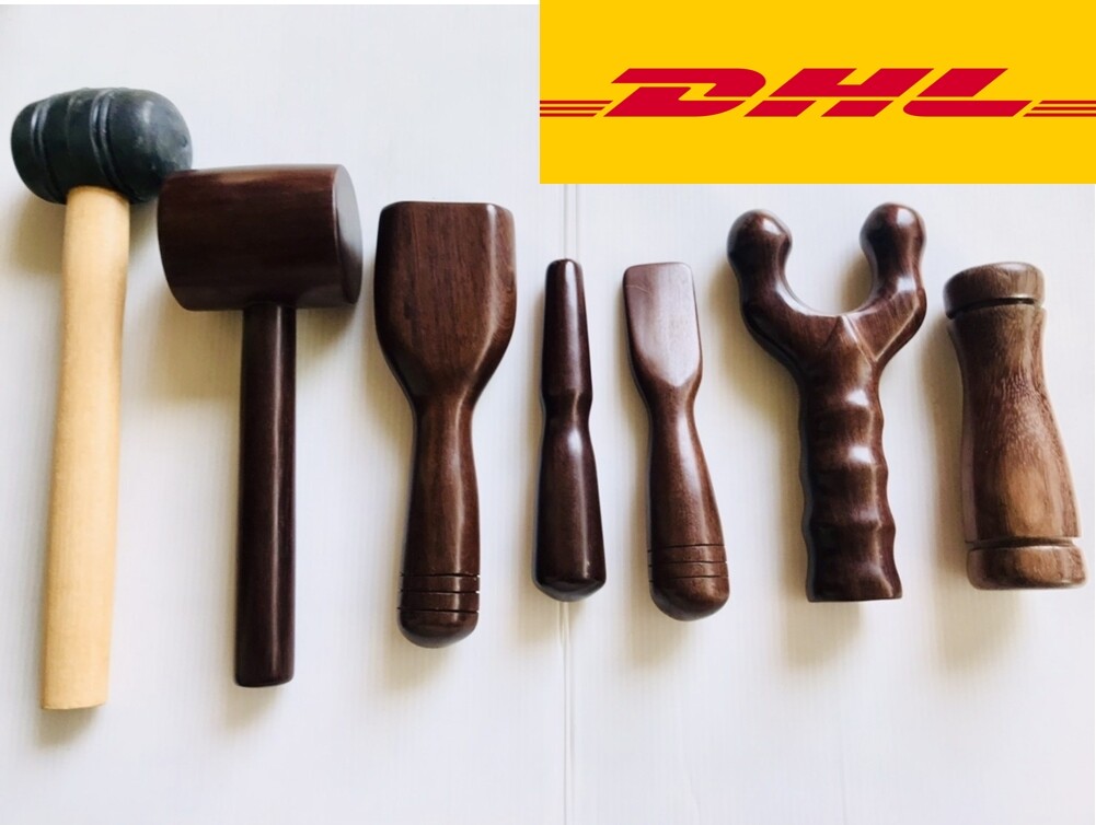 Set 7 Wooden Tool THAI TOK SEN Device Helps Relieve Pain Aches Body Chronic Pain