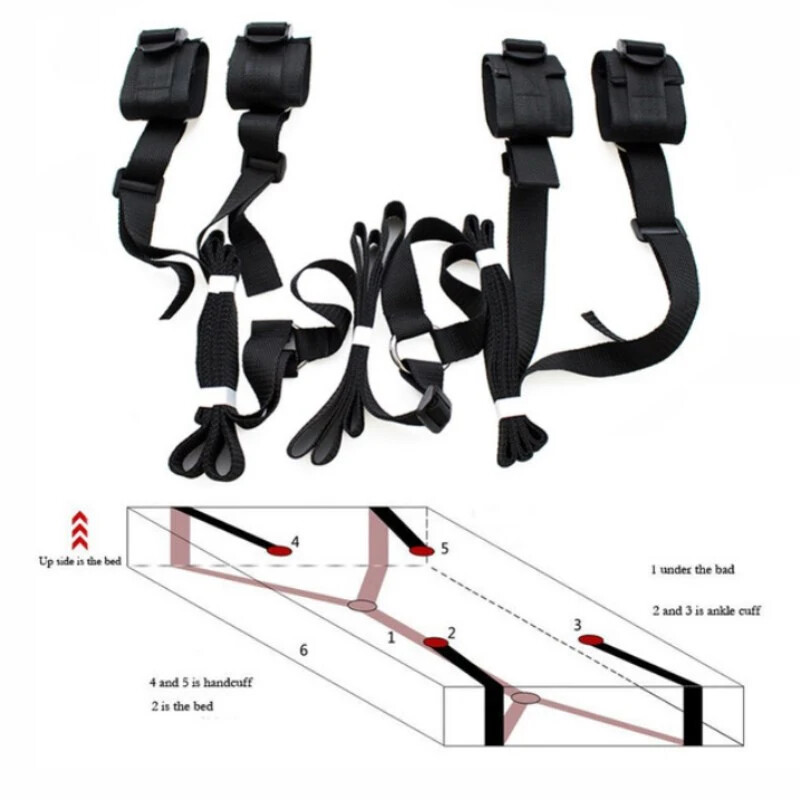 Binding Gear Kit Set Bed Handcuffs Ankle Cuff Restraints Couples Sexy Games