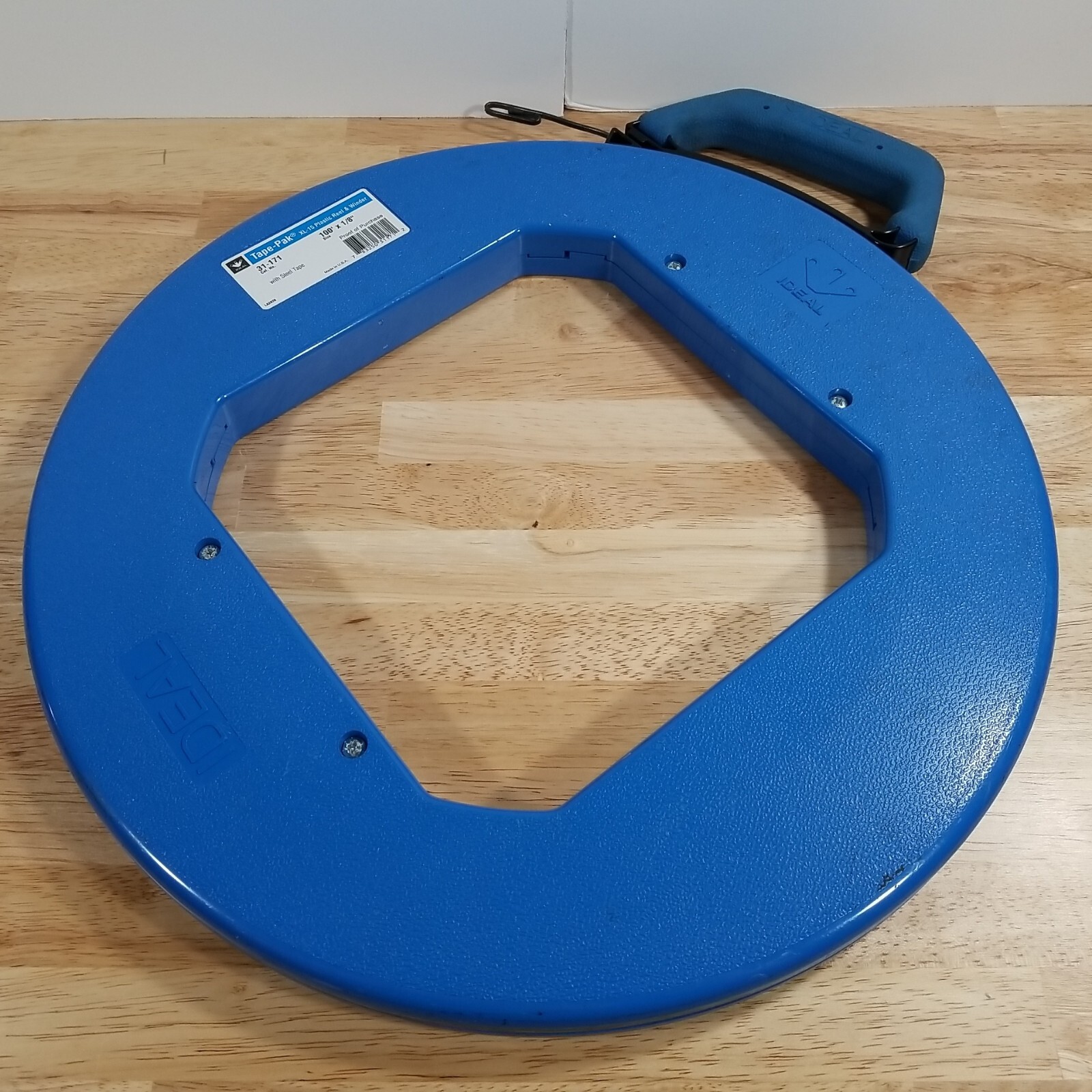 Ideal Tape-Pak XL-15 Plastic Reel & Winder 31-171 100' x 1/8" Steel Fish Tape