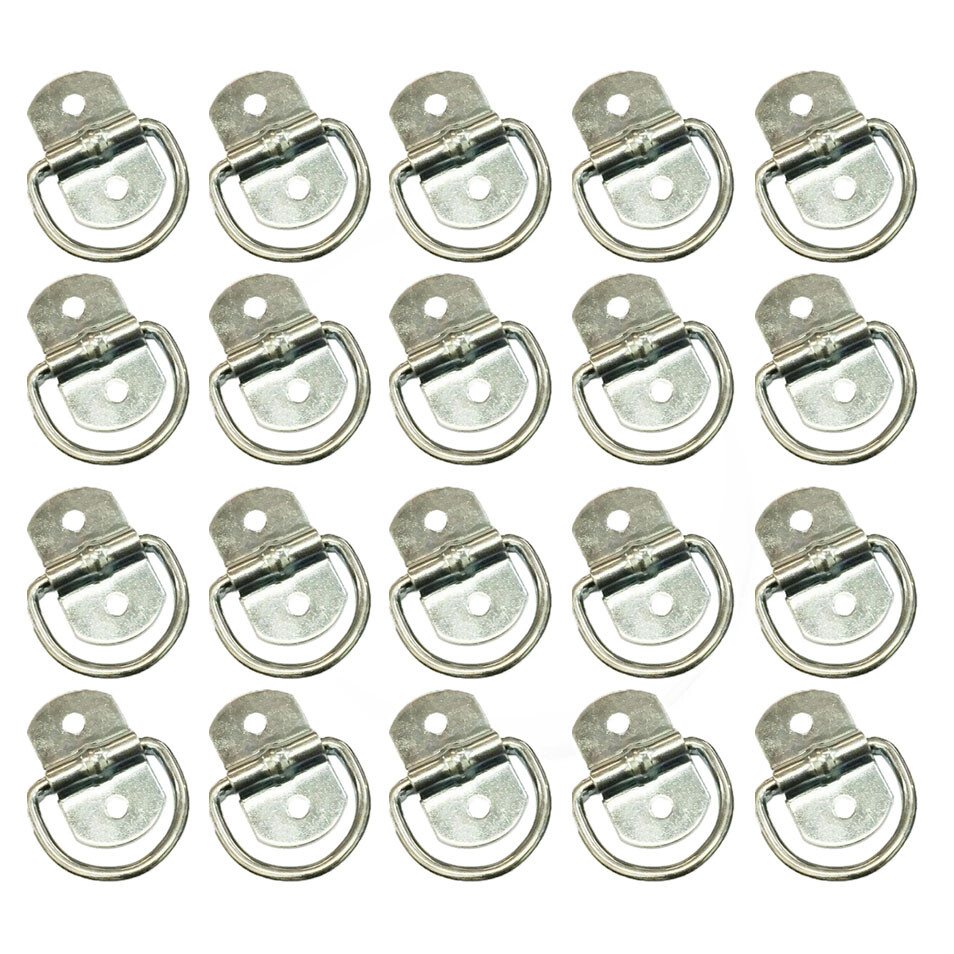 20 - Rope Rings Tie Down D Ring Enclosed Trailer Cargo Strap Chain Tarp- 1200 lb