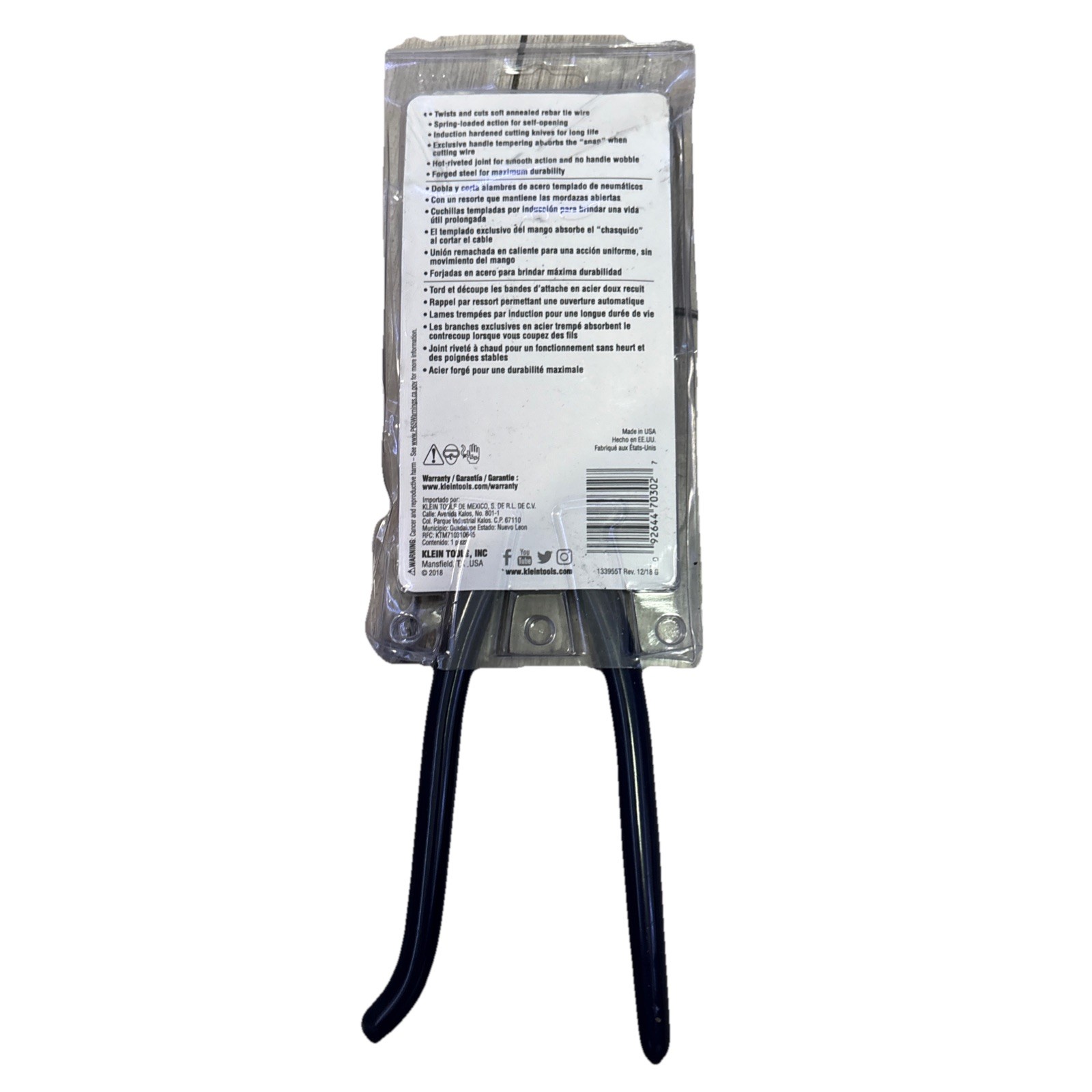 Klein Tools D201-7CST Ironworker Pliers, Spring Loaded