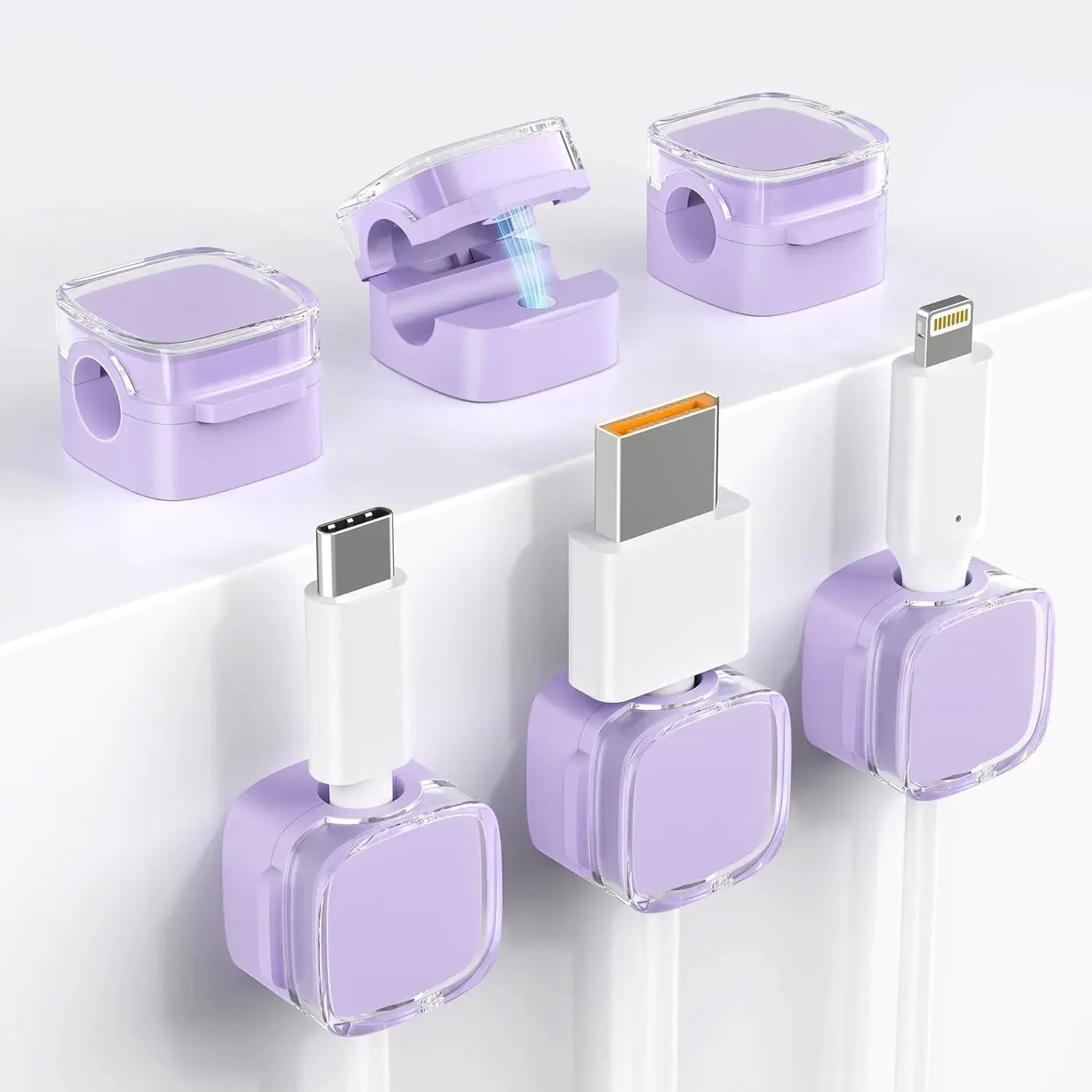 1/3/6PCS Magnetic Cable Organizer Cord Holder Wire Clips Desk Cable Manager
