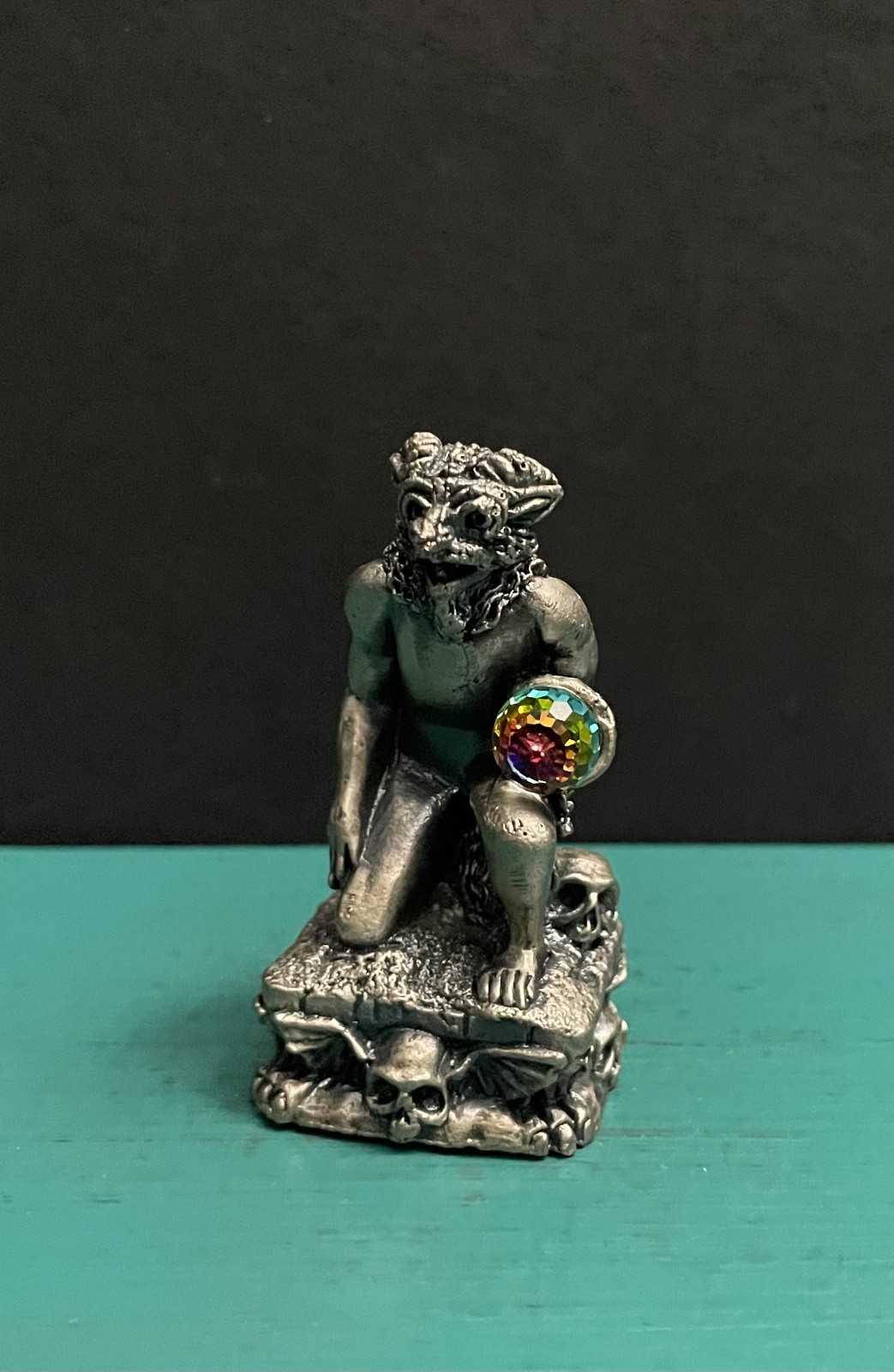 Gorham Tudor Mint Pewter Demon Beast Creature Magic Crystal Chess Figurine D&D