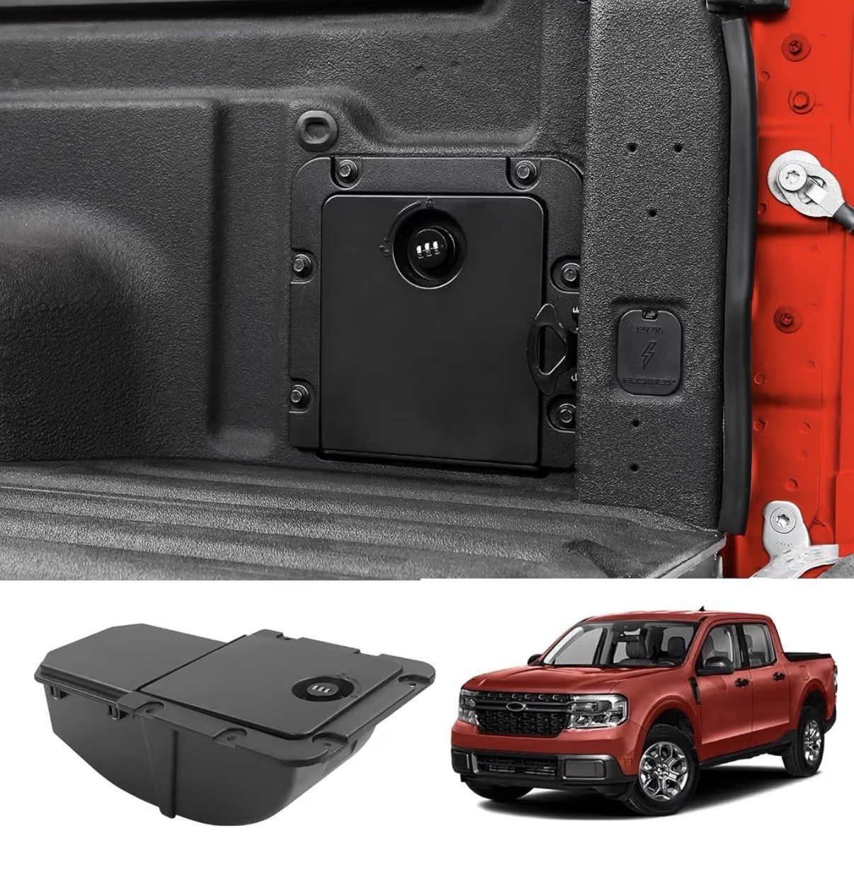 Bed Cargo Partition Storage Bin with Code Lock with Ford Maverick XL 2025 202...