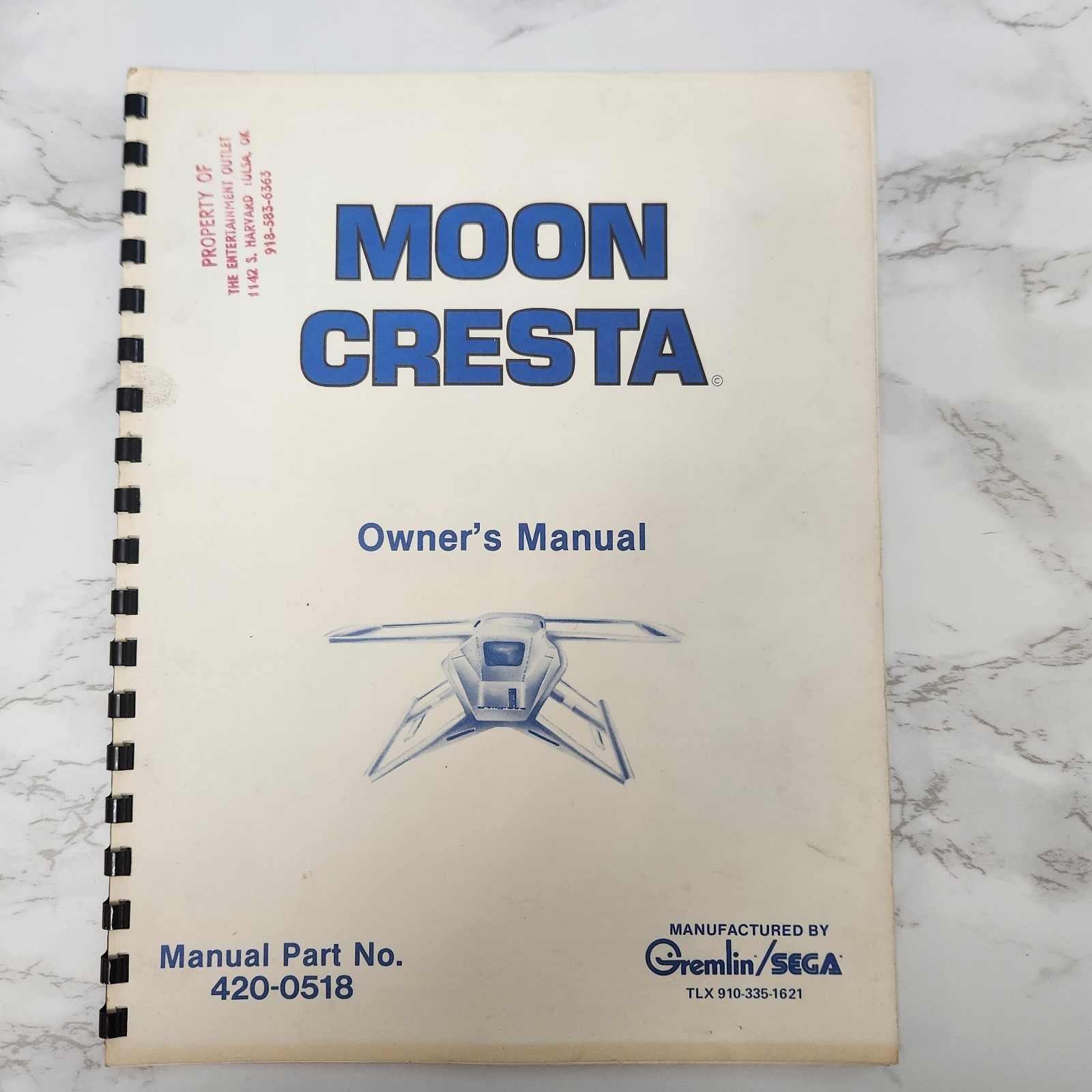 Moon Cresta Owner's/Service Manual w/Schematics #420-0518 Gremlin/Sega 1980
