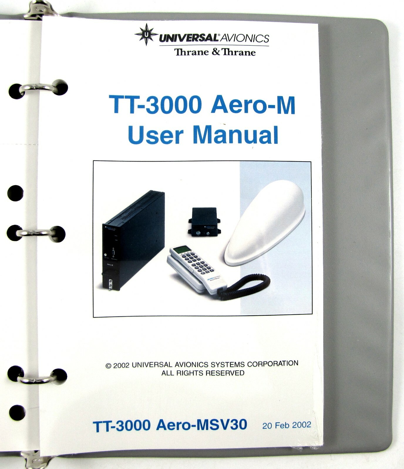 Universal Avionics TT-3000 Aero-M User Manual with Quick Guide NOS 2002