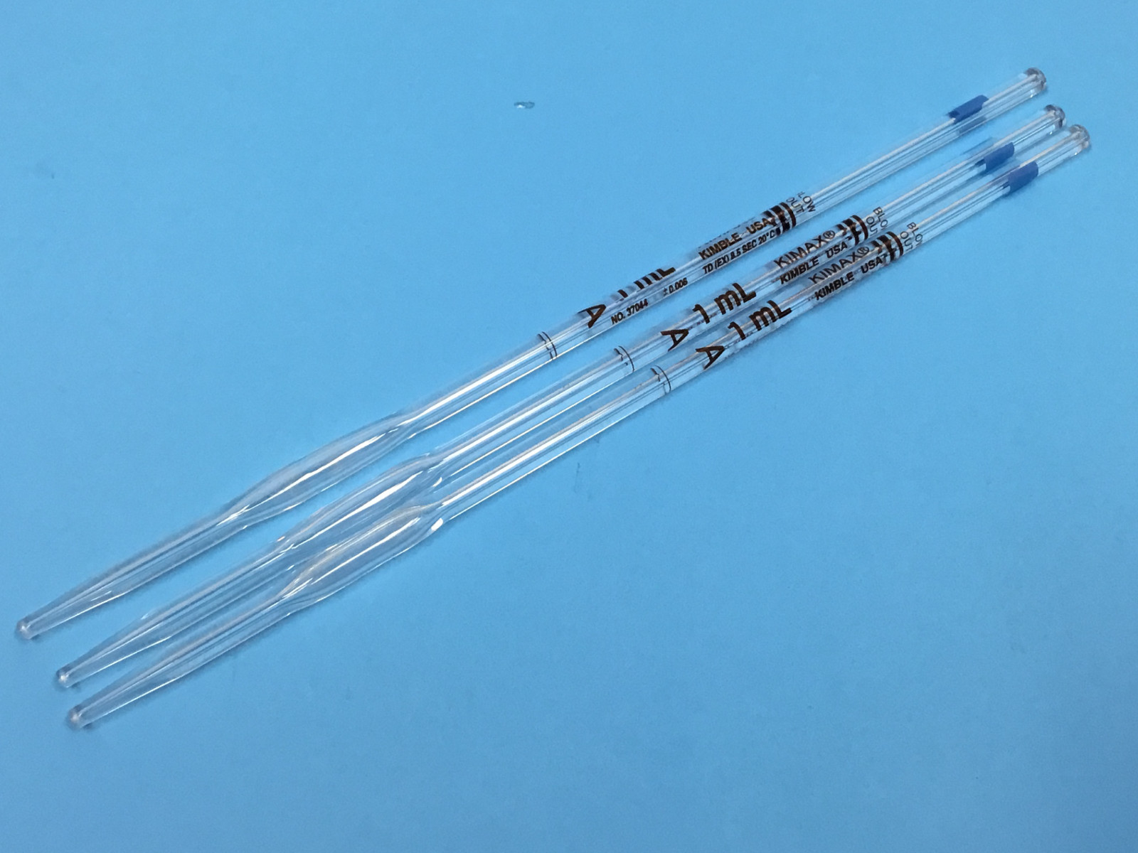 Kimax - No.37044 - 1mL - Volumetric Pipet - Class A - LOT OF (3)