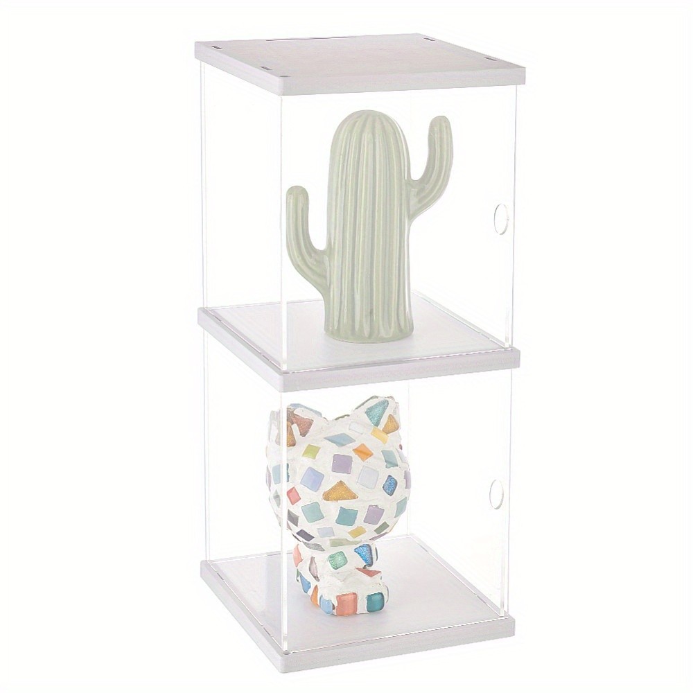 1set 2-Tier Transparent Acrylic Minifigures Display Case for Models Building