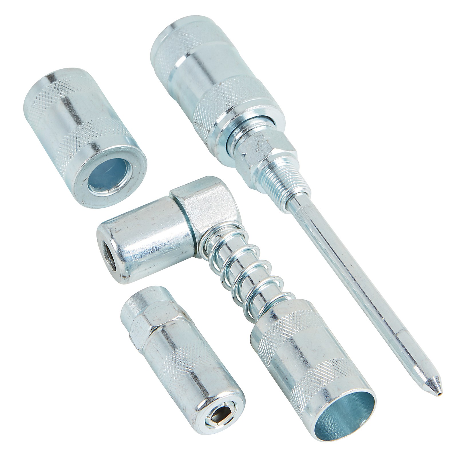 Ironton 3-Pc. Grease Gun Coupler Kit, 90° Coupler, Grease Injector Needle,