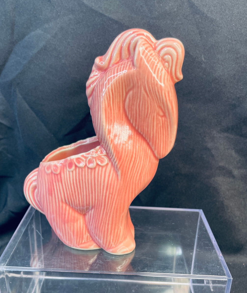 Pink Horse Planter Flowerpot Decor 6.5”