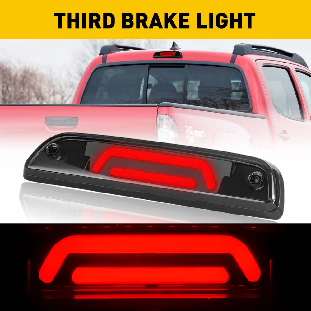 SMOKED LED THIRD 3RD REAR BRAKE STOP TAIL LIGHT LAMP FOR 1995-2017 TOYOTA TACOMA