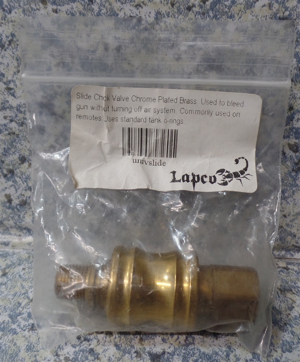 LAPCO Paintball Univslide Slide Check Valve Chrome Plated Brass NEW