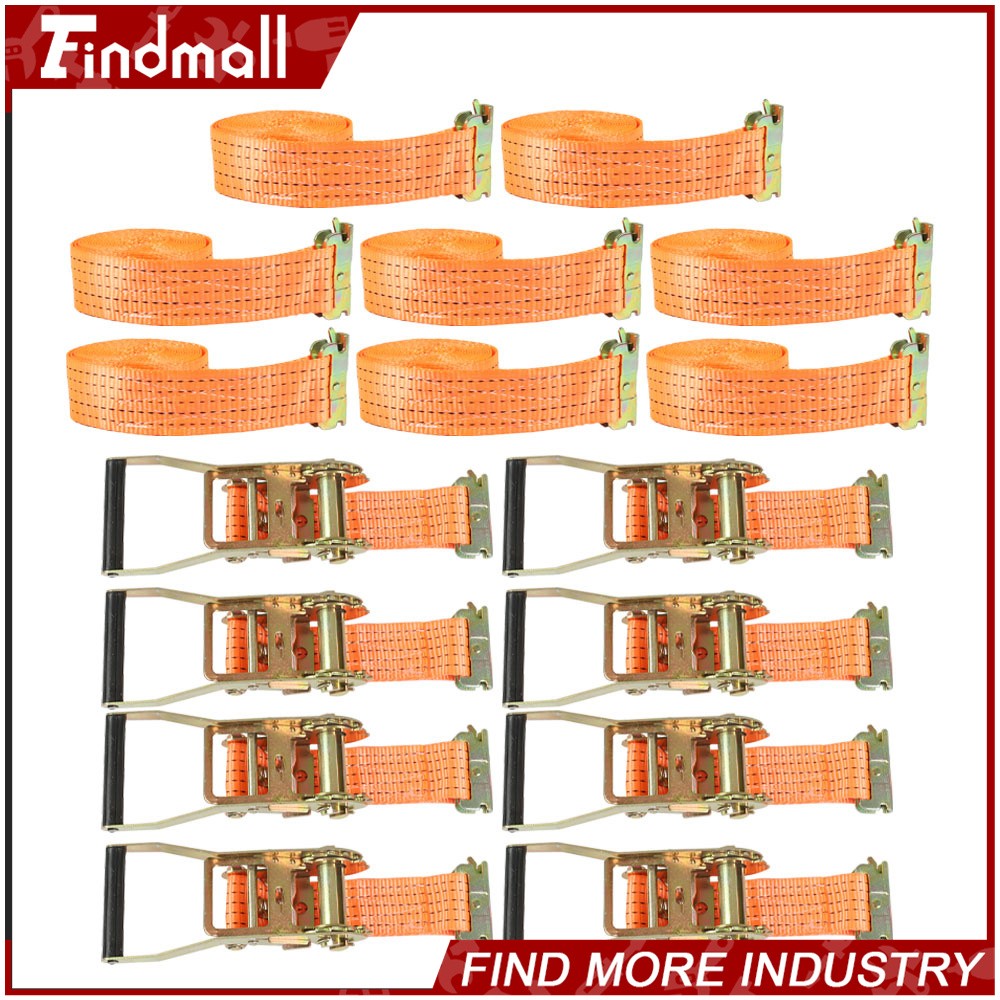 Findmall 8 Pack 2" x 15' 4000-lbs E-Track Ratchet Heavy Duty Straps Tie Down US