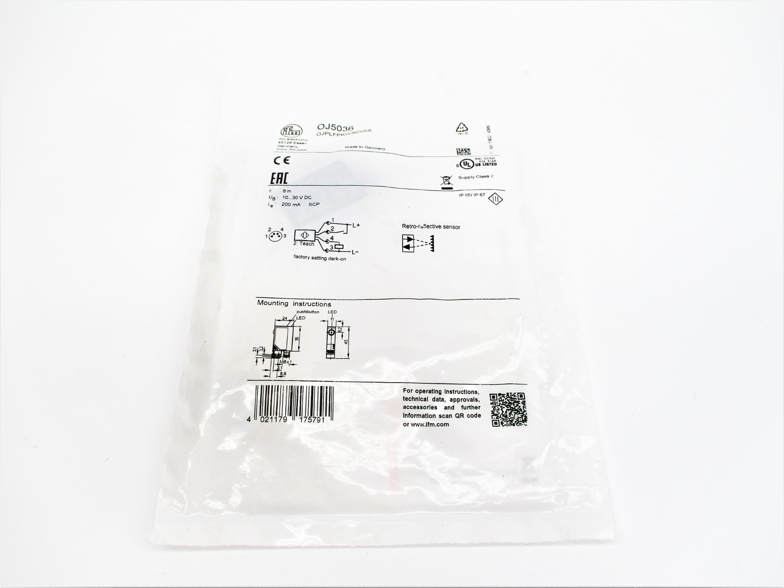 IFM EFECTOR OJ5036 OJPLFPKG/SO/AS NSMP