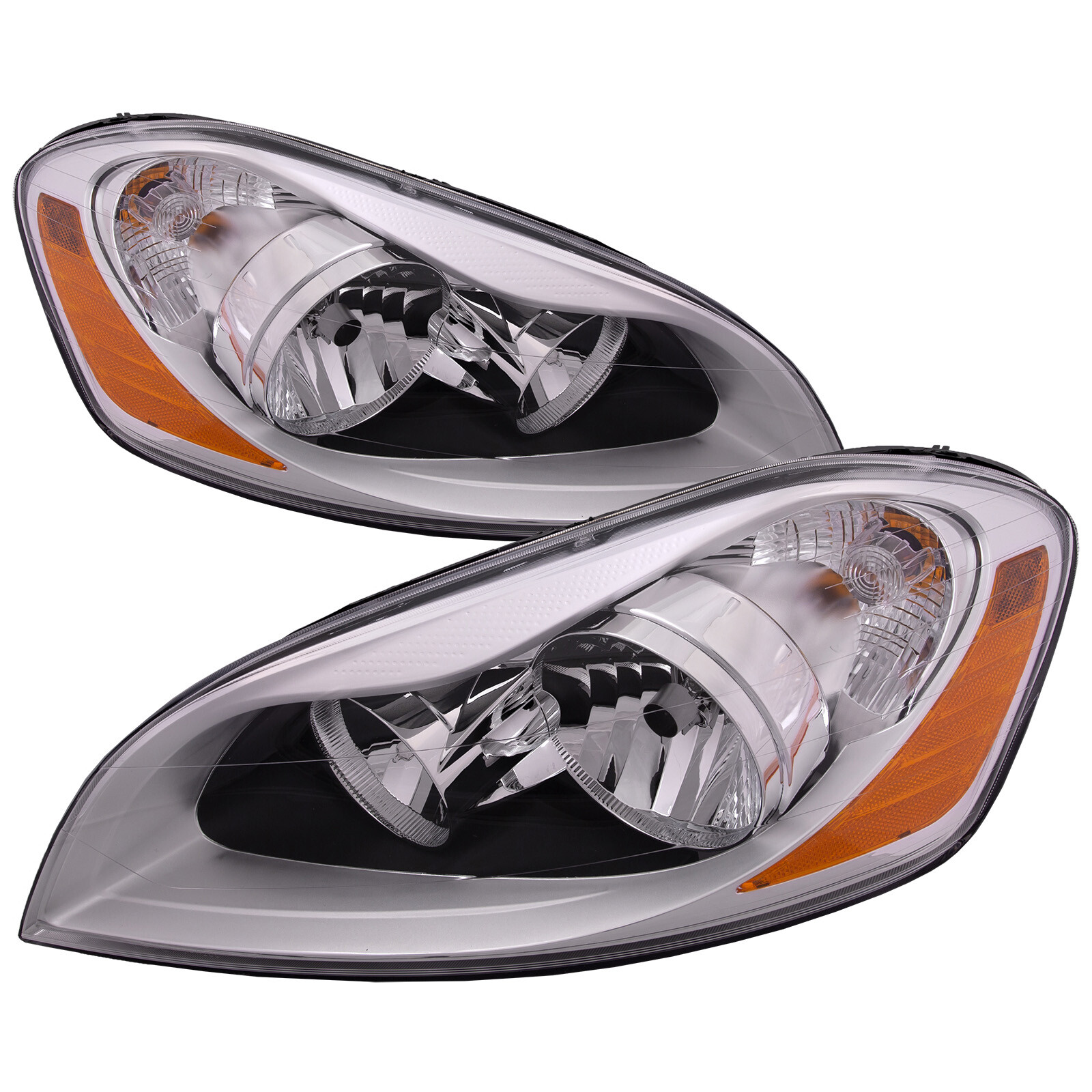 Headlights Set Halogen Left Driver Right Passenger Fits 2010-2013 Volvo X-C60