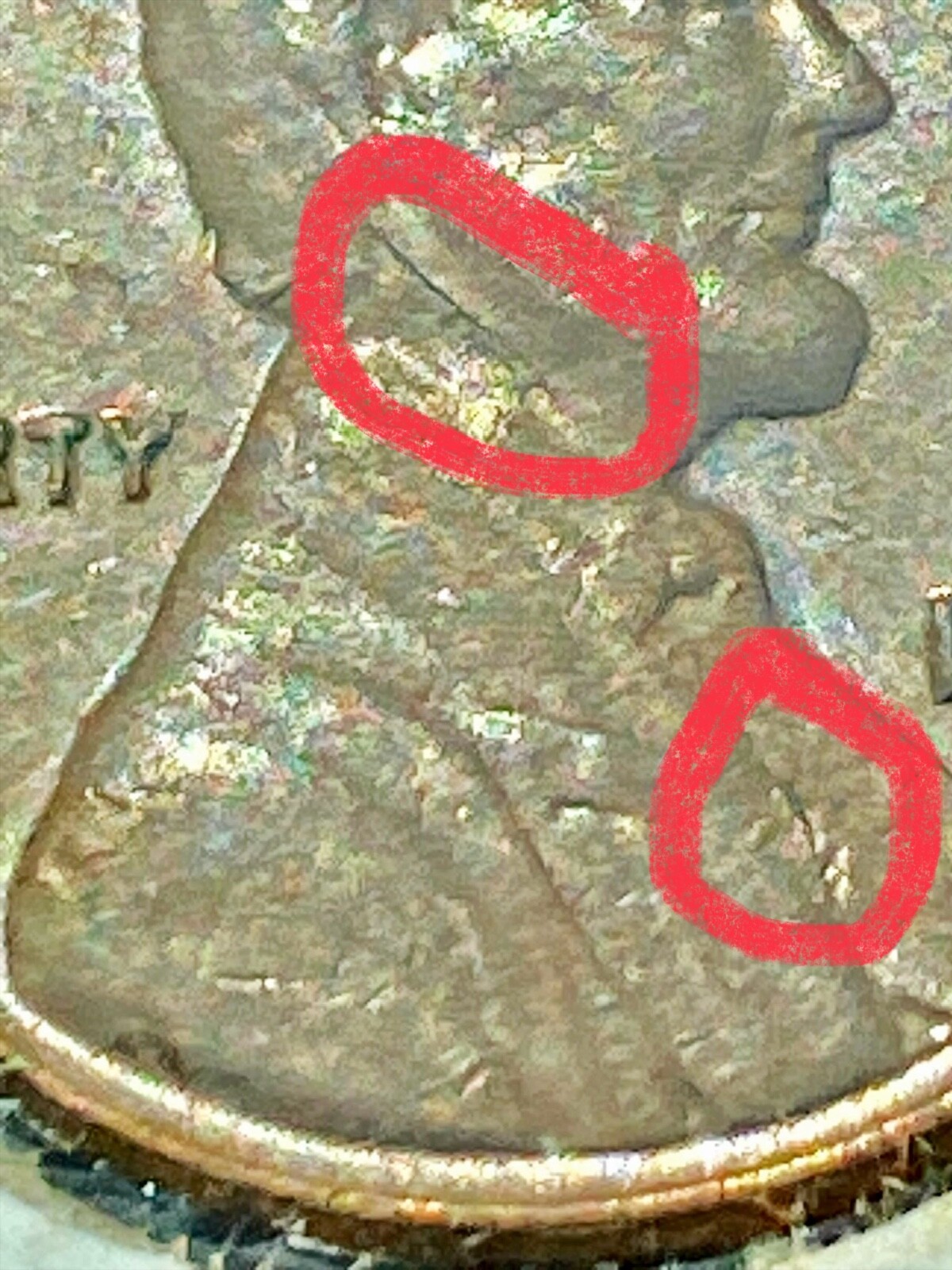 1961 D & 1960 D LINCOLN CENT LAMINATION OBVERSE