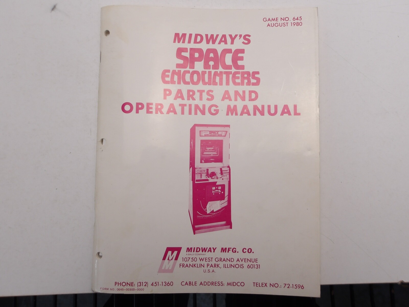 Midway - Space Encounters -  Parts & Operating Manual  w/Schematics