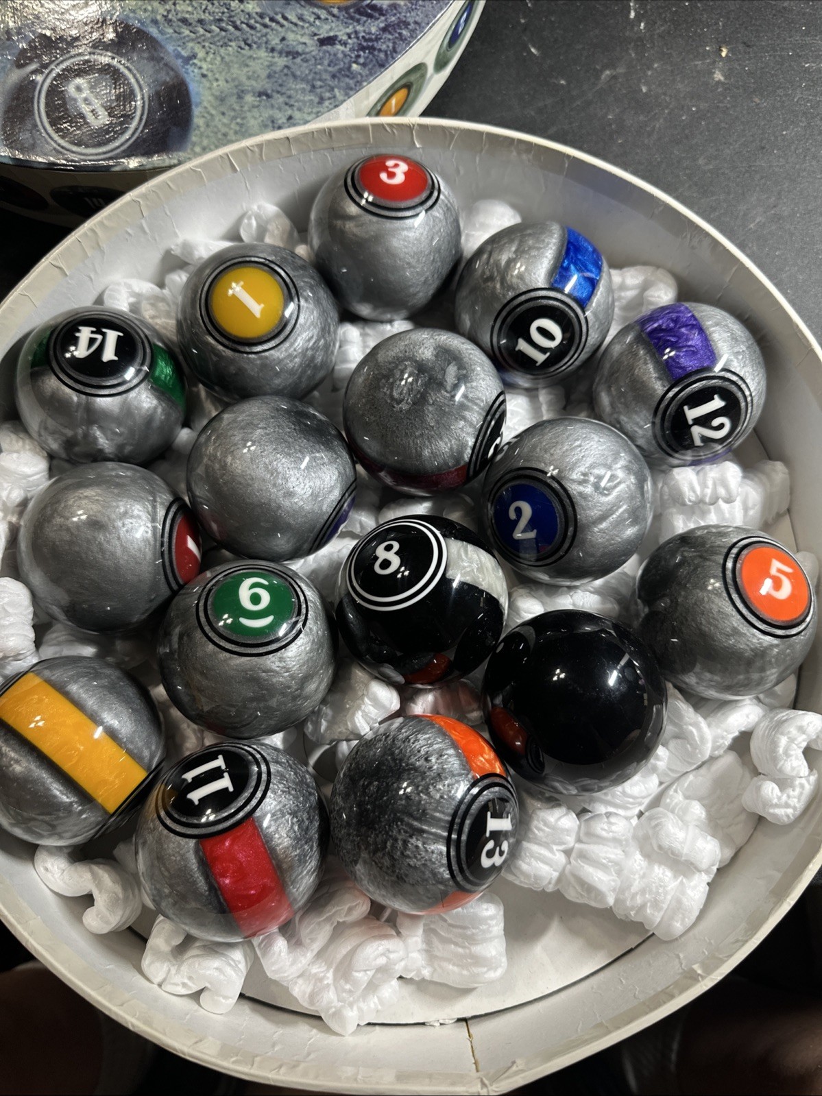 McDermott Galaxy Series (Lunar Rocks) Metallic Silver Pool/Billiard Ball Set