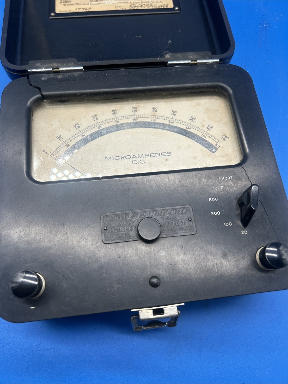 Antique Weston Electric Instrument Model Volt Meter Voltmeter Cracked