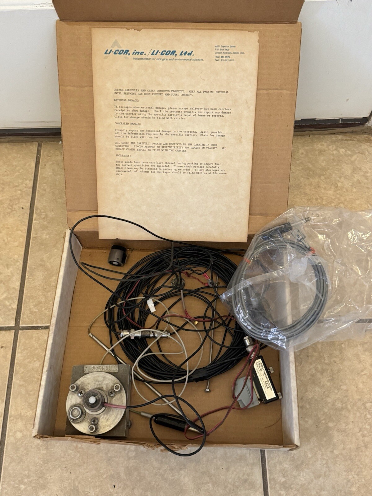 USED LOT OF LI-COR LI-200/R SENSOR PYRANOMETER. Solar Radiation Sensors.