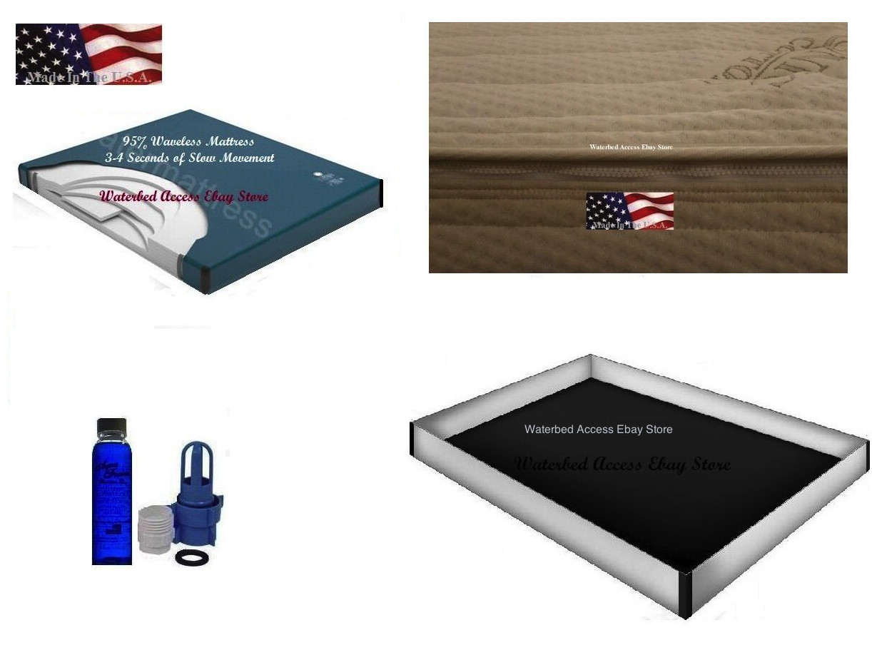 Queen 95% Waveless Waterbed Mattress with Bamboo Zipper cover &  Safety Liner