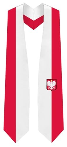 Flag Graduation Stole - Length & Width Fits All Body Types - Study Poland