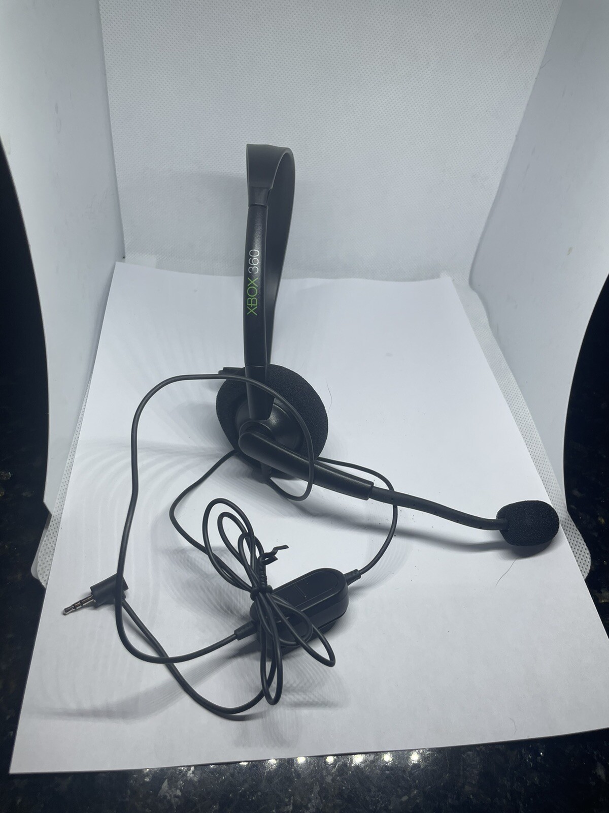 Genuine Microsoft Black XBOX 360 Wired Chat Headphones Headset with Boom Mic