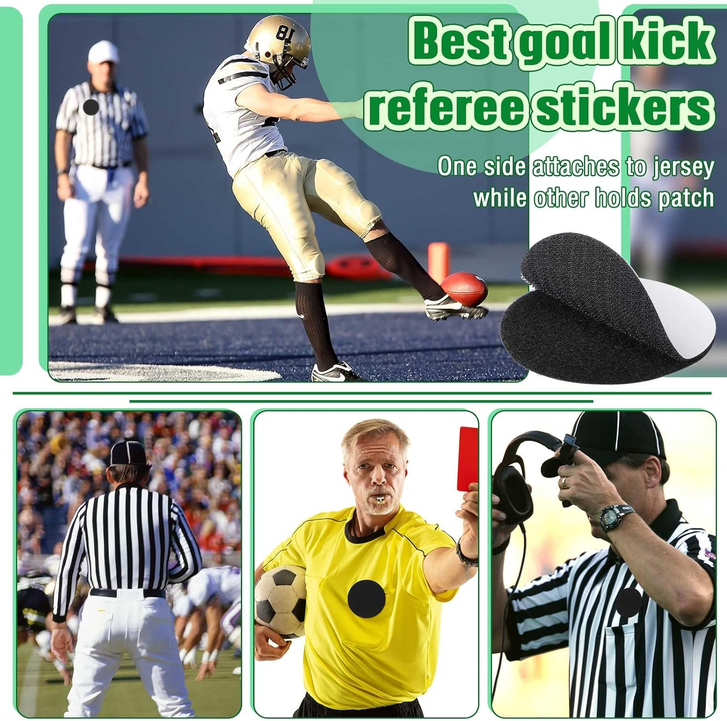 12 Pairs Referee Patch Hook and Loop Dots 3 Inch Self Sticky Circle Hook and Loo