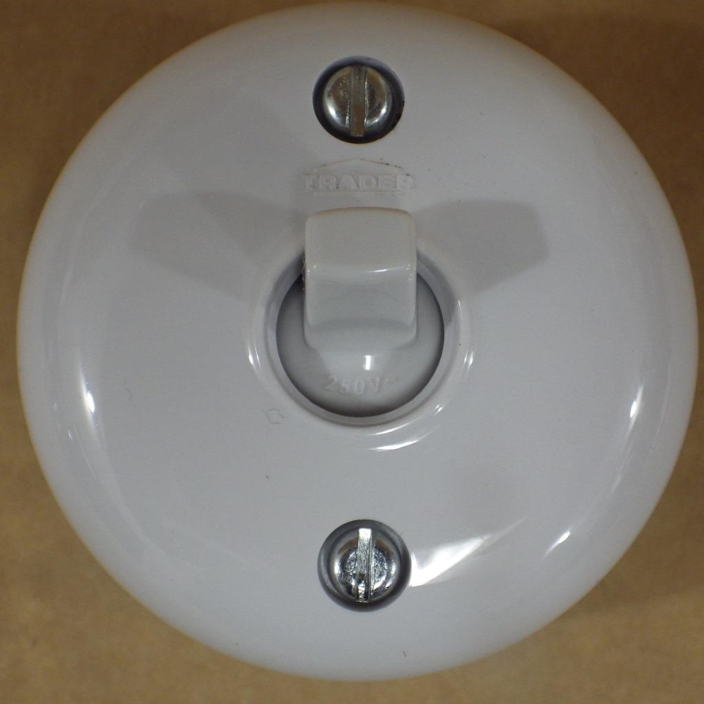 Classic Electric deco white bakelite look light switch,240V 20 amp,1 or 2 way